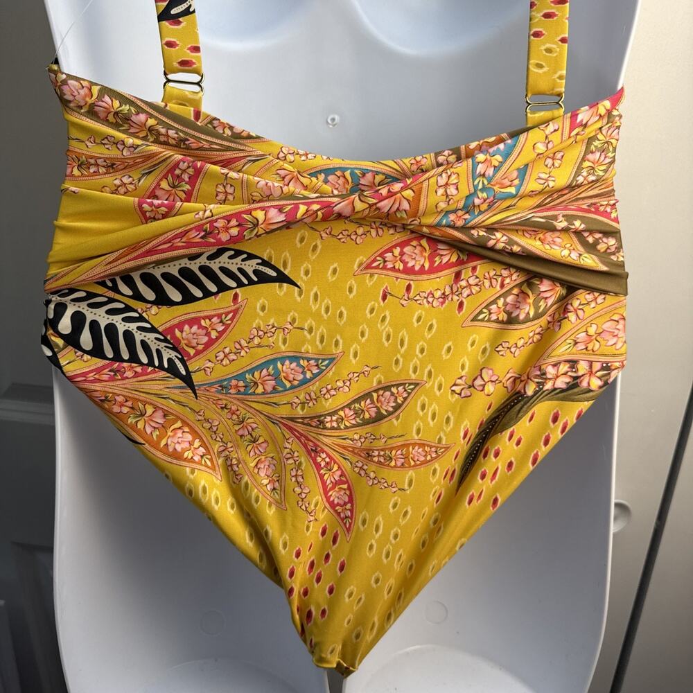 Agua Bendita Swimsuit Womens XL Ellis Lula Plunge Floral Tropical One Piece NWT - Picture 8 of 15